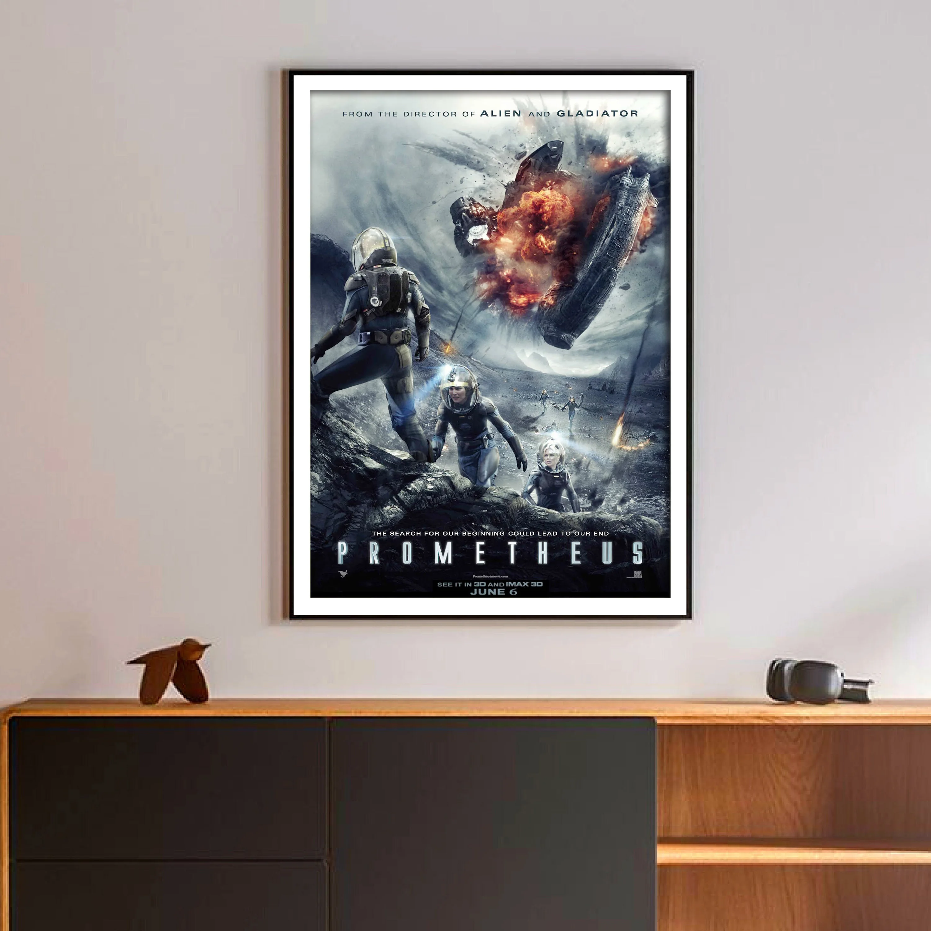 Classic Retro Sci-Fi Thriller Old Movie Poster Avp: Alien Vs. Predator Picture for Gaming Room Canvas Print Art Home Wall Decor