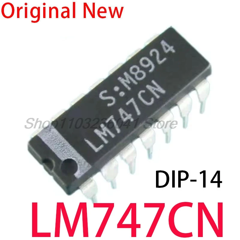 10PCS/LOT LM747 LM747CN DIP-14 Dual-purpose operational amplifiers ic chip In Stock