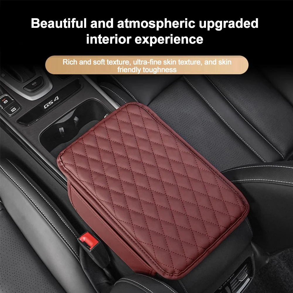 Car Armrest Box Height Increase Pad Storage Bag Center Console Protector Cover with Side Storage Pocket Interior Accessories