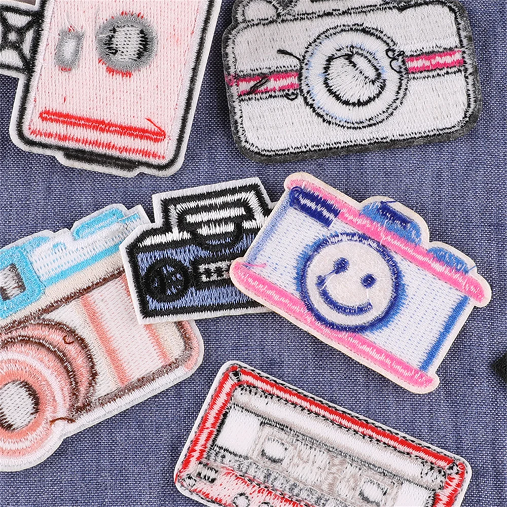 Fun Good Camera Patch Badge Iron On Patches Cartoon Embroidered Patches For Clothing DIY Letter Patch On Clothes Sticker