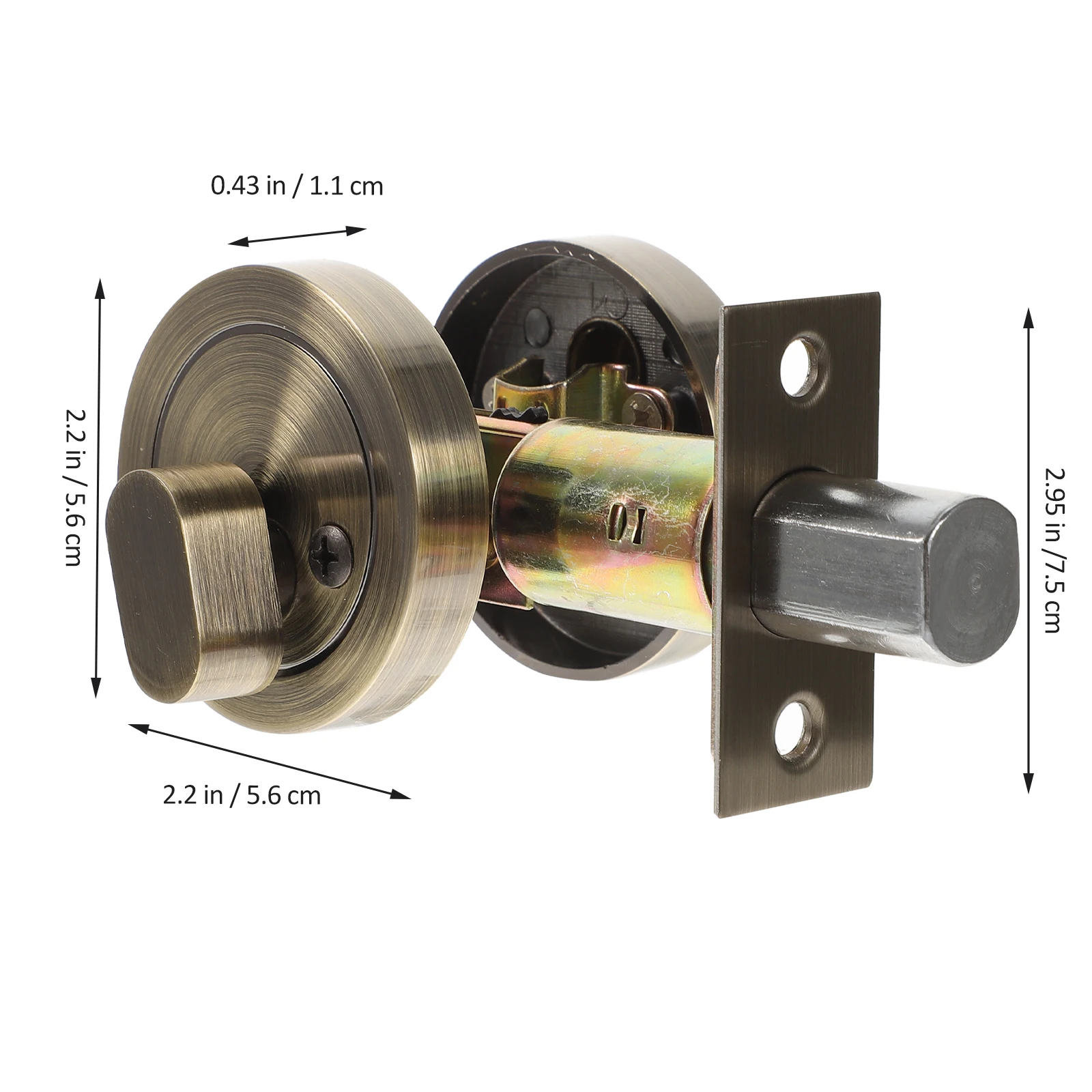 

Circular Door Lock Cylinder Deadbolt Bedroom Handle with Key Zinc Alloy Metal Keyed