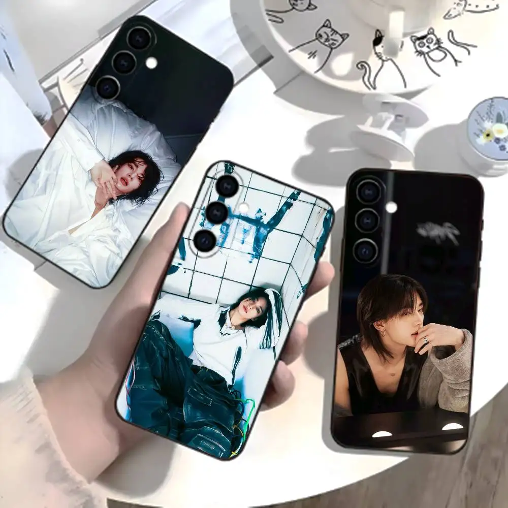 

KPOP idol H-Hyunjin Phone Case For Samsung Galaxy A73,21,22,32,71,53,52,51,80,5G Soft Black Cover