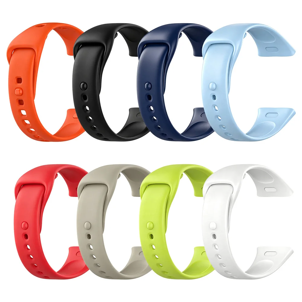 Soft Silicone Watch Band For Xiaomi Redmi Watch 3 Solid Color Sport Replacement Wrist Bracelet Accessory