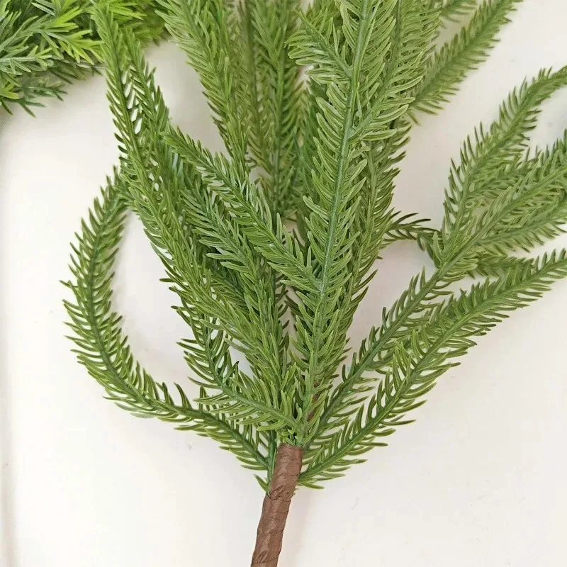 5/1 قطعة فروع الصنوبر واقعية لينة انحناء الاصطناعي نورفولك الصنوبر إبرة فرع DIY اكاليل جارلاند زينة عيد الميلاد