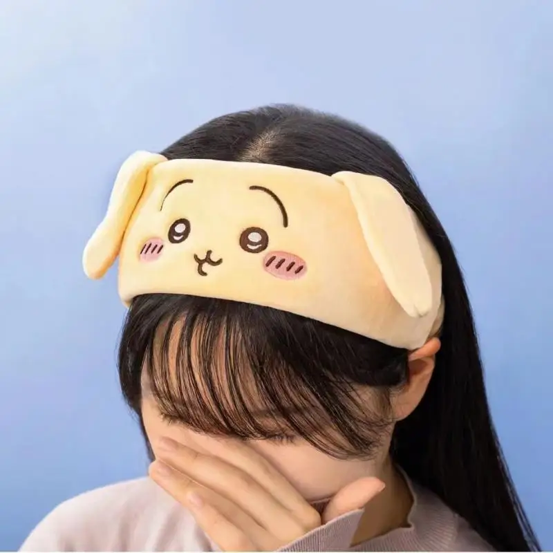 Kawaii Cartoon Chiikawas Snood Wash Face Headband Plush Headwear Hair Accessories Home Daily Use Cute Christmas Gift For Girls