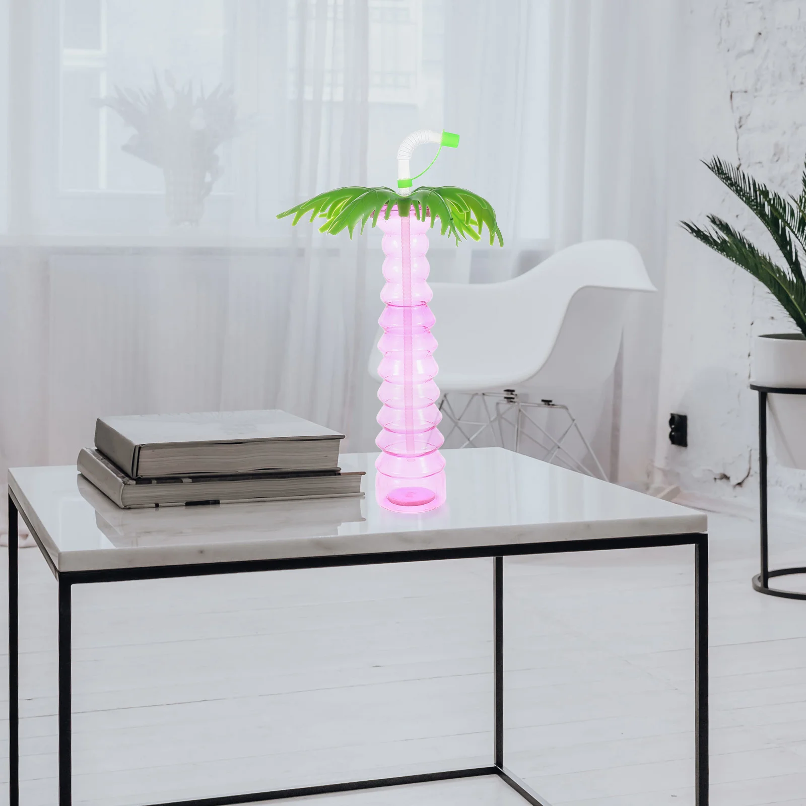 5 قطعة أكواب مشروبات نخيل جوز الهند أنيقة لحفلات هاواي تستخدم آمنة وغير سامة إبداعية من القش أكواب زجاجات عصير كوب شجرة جوز الهند #3