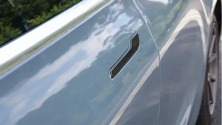 For Tesla Model 3 Y Carbon Fiber ABS Styling Premium Durable Accessories model3 2024 Car Door Handle Cover Protector Sticker 6
