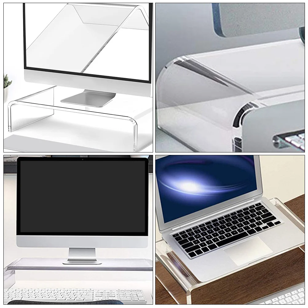 

Подставка для клавиатуры Стильная акриловая подставка для монитора Эргономичный настольный органайзер для хранения офисного компьютера Подставка для монитора