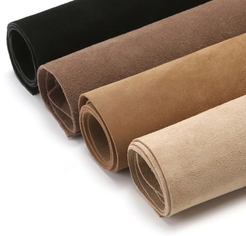 Yüksek kalite 30x30cm A4 dana süet kumaş sentetik deri diy malzeme için kemerler, çanta, ayakkabı dikiş malzemesi