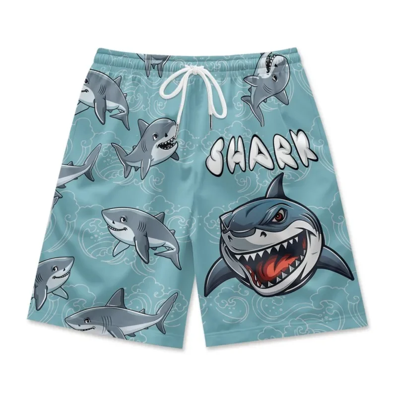 Laughing Shark Print Men's Waist Shorts Quick Dry Breathable Polyester Shorts Daily Streetwear Vacation Shorts Clothing Bottoms