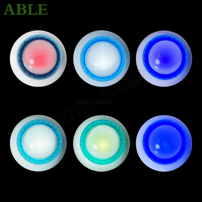 1Pcs Arcade Game Push Button 60MM Convex Button Blue Diamond Bezel Contains Bracket Nut Bulb For Arcade Machine DIY Joystick