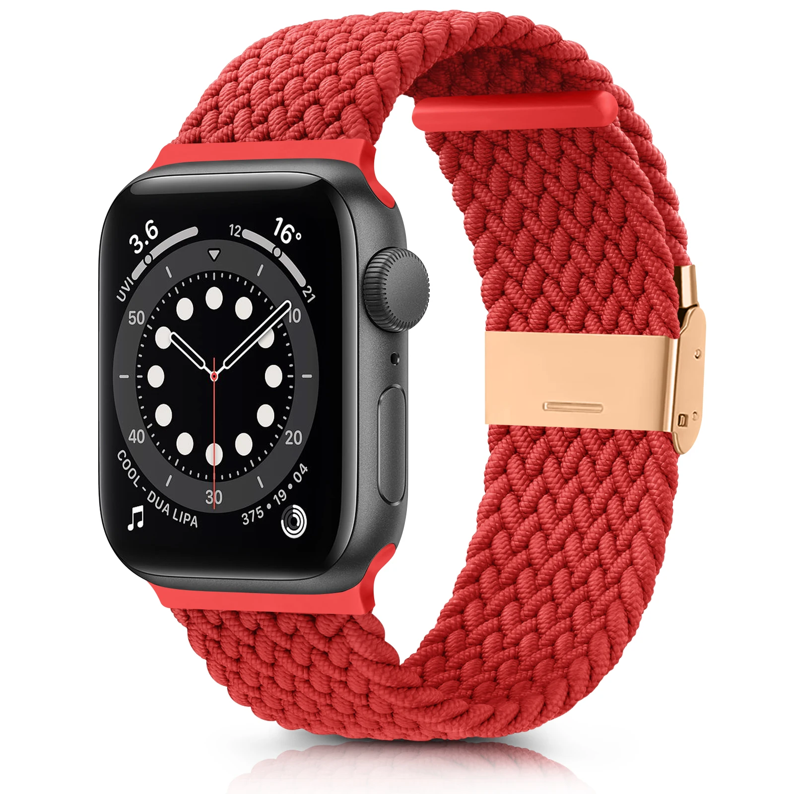 Nylon fabric band for Apple Watch Series 6 SE 5 4 3 38mm 40mm 42mm 44mm Adjustable Braided Solo Loop Elast strap for iwatch