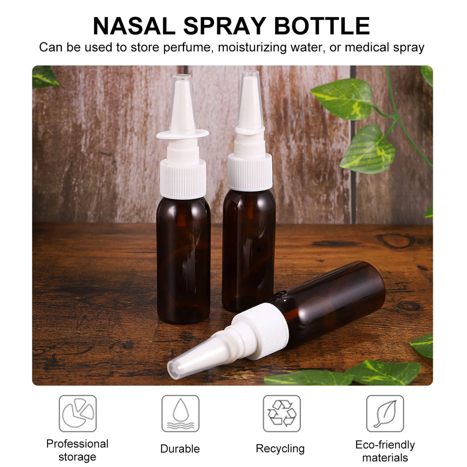 8Pcs Portable Nasal Spray Bottles Empty Small Mist Sprayer Round Shoulder Design for Liquid Dispensing and Travel Needs