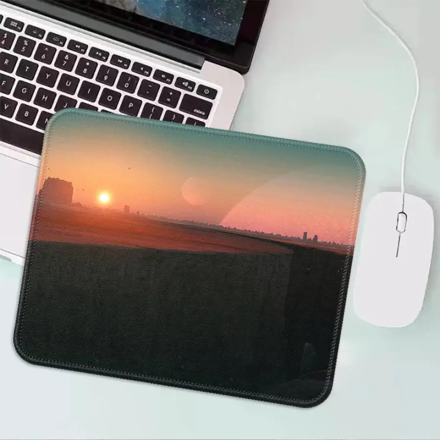Mouse Pad office Pad Desk accessories Game Console Pad Computer Laptop Pad Keyboard Mouse Pad Waterproof Anime Hilltop View