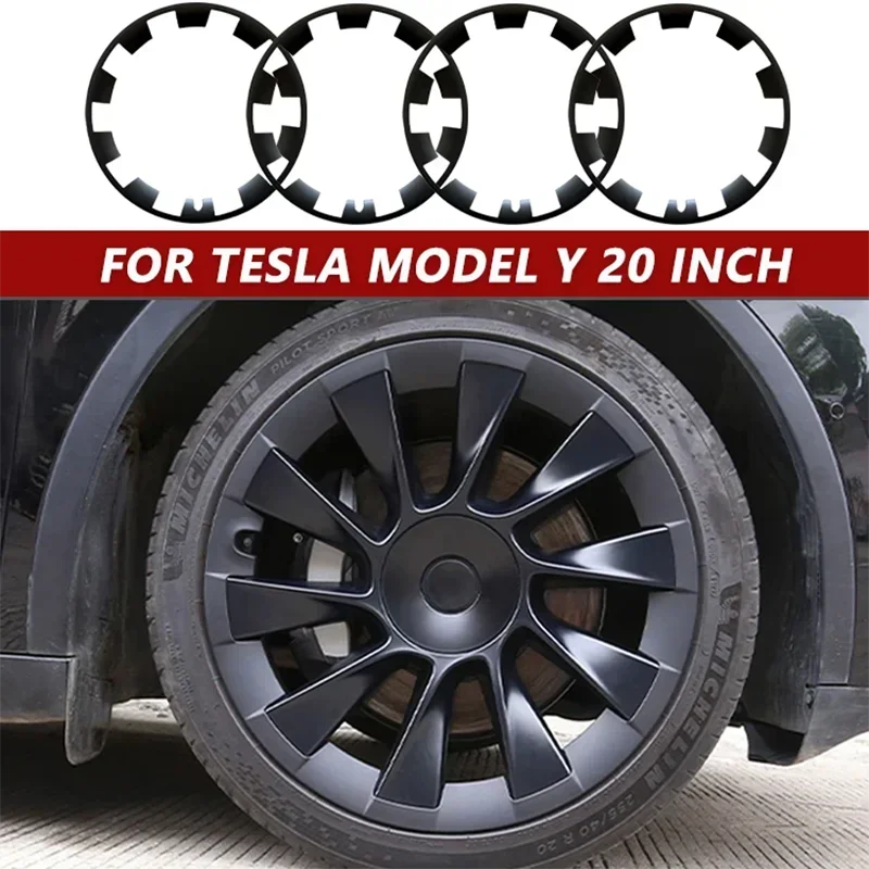 4PCS For Tesla Model Y 20 Inch Hub Cap Patch Wheel Performance Replacement Wheel Cap Full Rim Cover Accessories HubCap 2018-2023