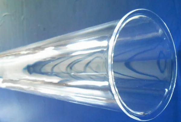 Clear quartz tube with rim for sample