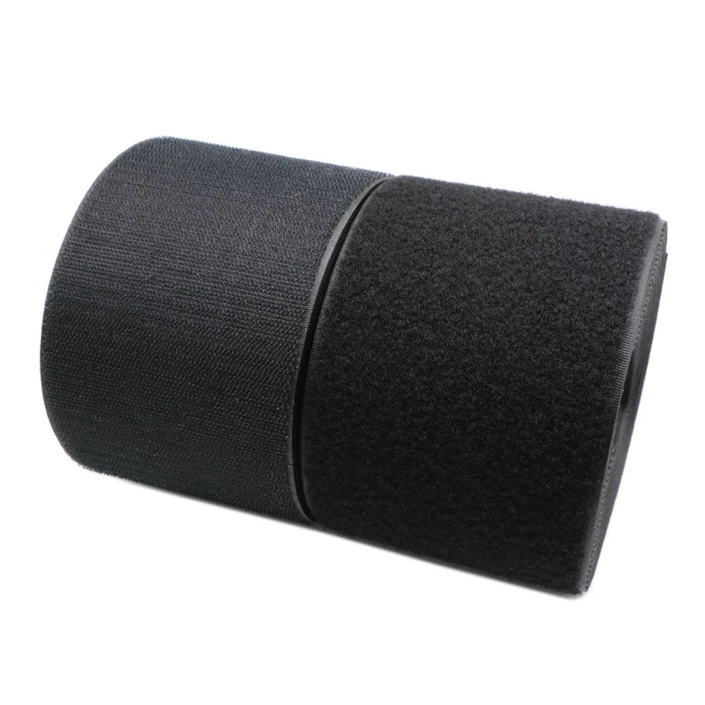 Baiann 100mm Non-adhesive Hook and Loop fastener Tape Sewing-on the hooks adhesive Magic tape DIY Black and White