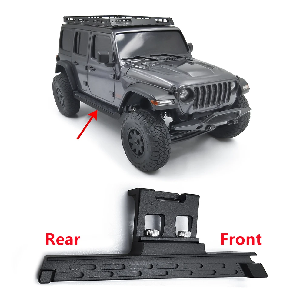 MIBIDAO 2Pcs Metal Side Pedal For Kyosho Mini-Z 4X4 Jeep Wrangler Unlimited Rubicon 1/24 RC Crawler Foot pedal DIY Accessories