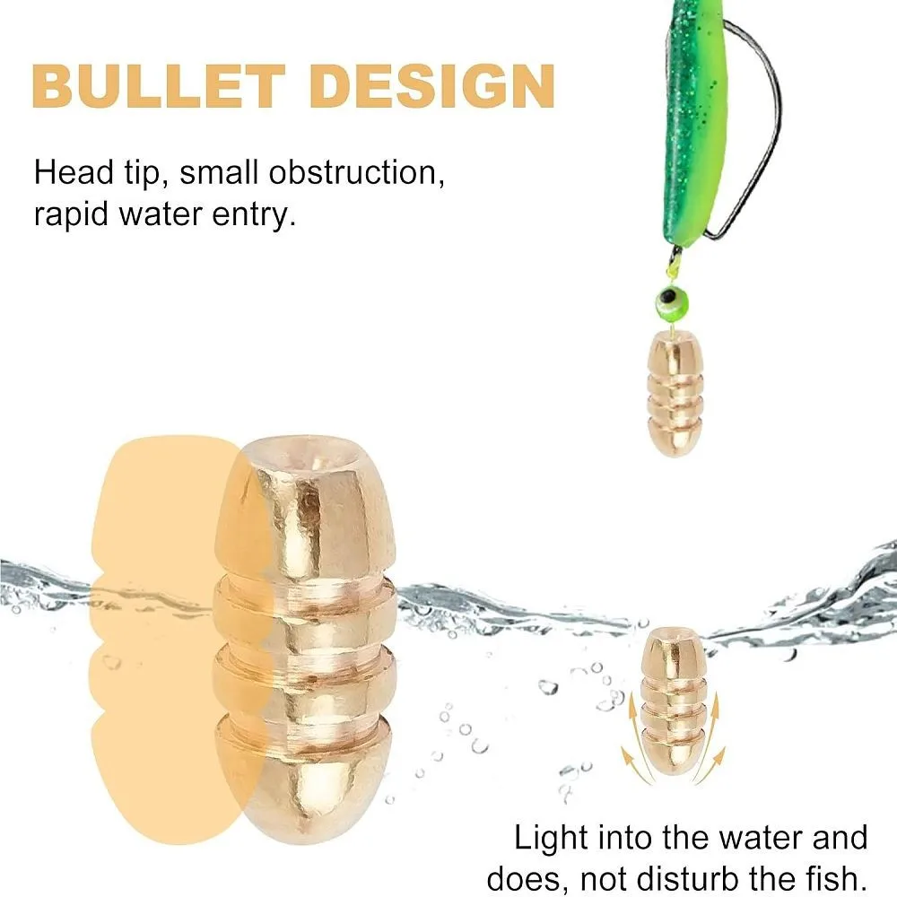 20pcs Brass Copper Fishing Sinkers Weights RIG 1.8g 3.5g 7g 10g Set for Soft Lure Rigging and Fly Tying Tackle Accessories - view 5