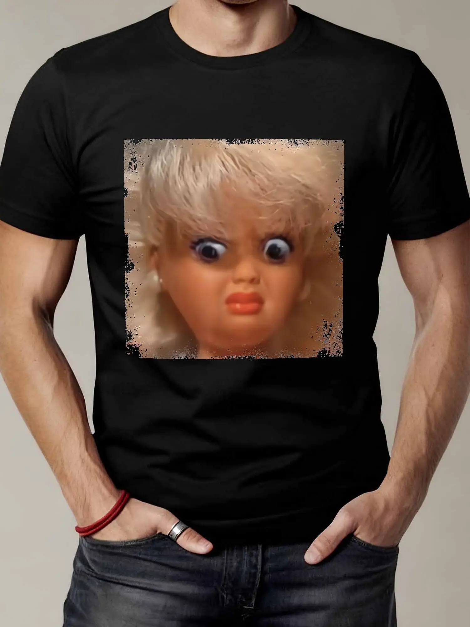 Camiseta emoji con cara de dibujos animados divertida para hombre, top estampado holgado vintage con diseños emoji icónicos adecuados para todas las estaciones