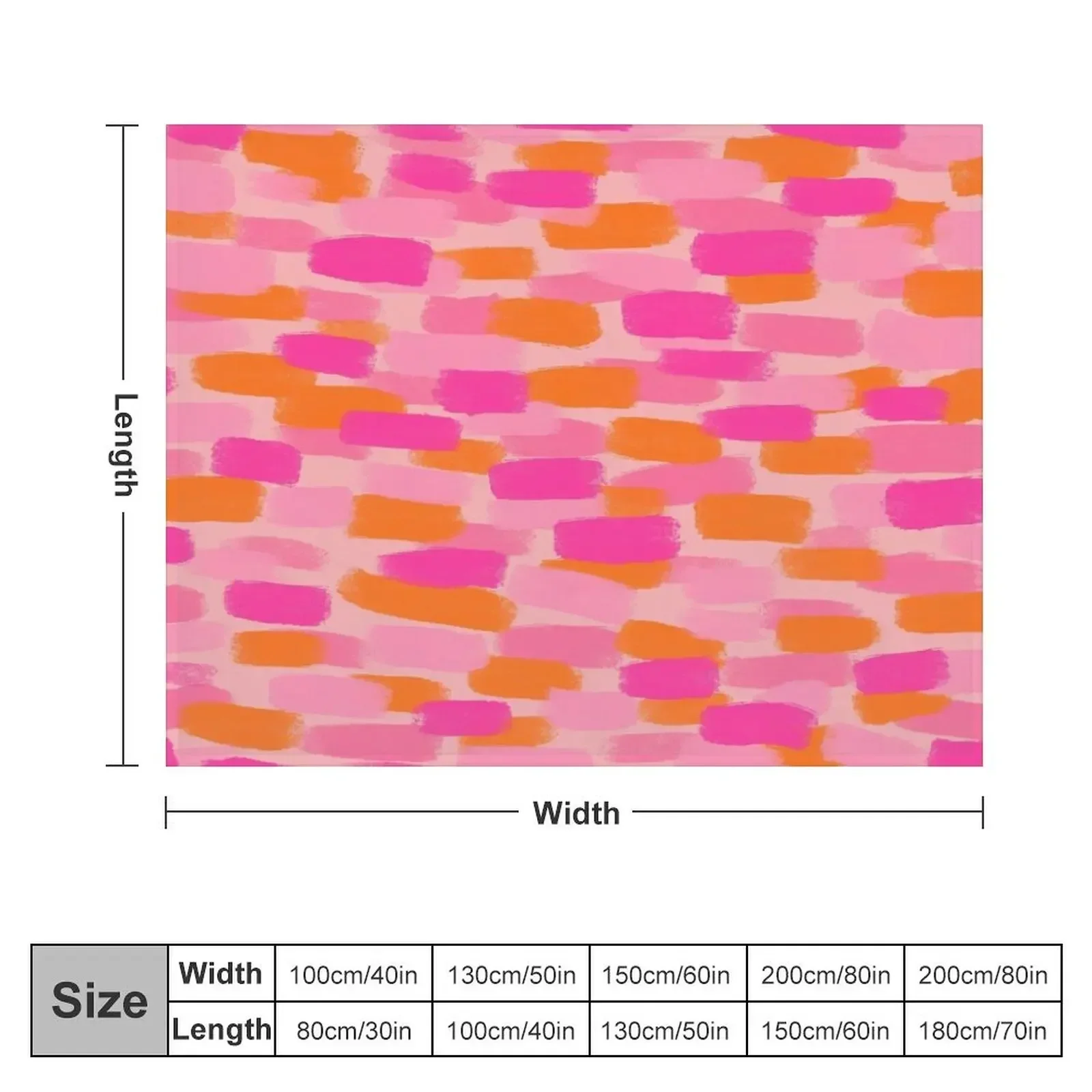 Abstract, Pink with Orange, Paint Brush Effect Throw Blanket cosplay anime christmas decoration Blankets