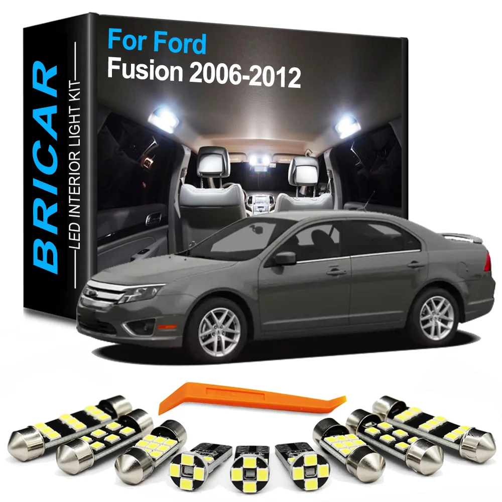 Brlcar 16Pcs Canbus Car Indoor Reading Trunk Lamp For Ford Fusion 2006 2007 2008 2009 2010 2011 2012 Interior LED Bulb Light Kit