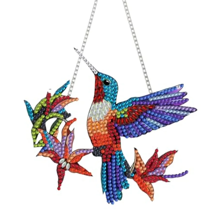 

DIY Hanging Diamond Art Pendant Kit Bird Hummingbird Christmas Ornament Special Crystal Christmas Diamonds Painting Ornament Ki