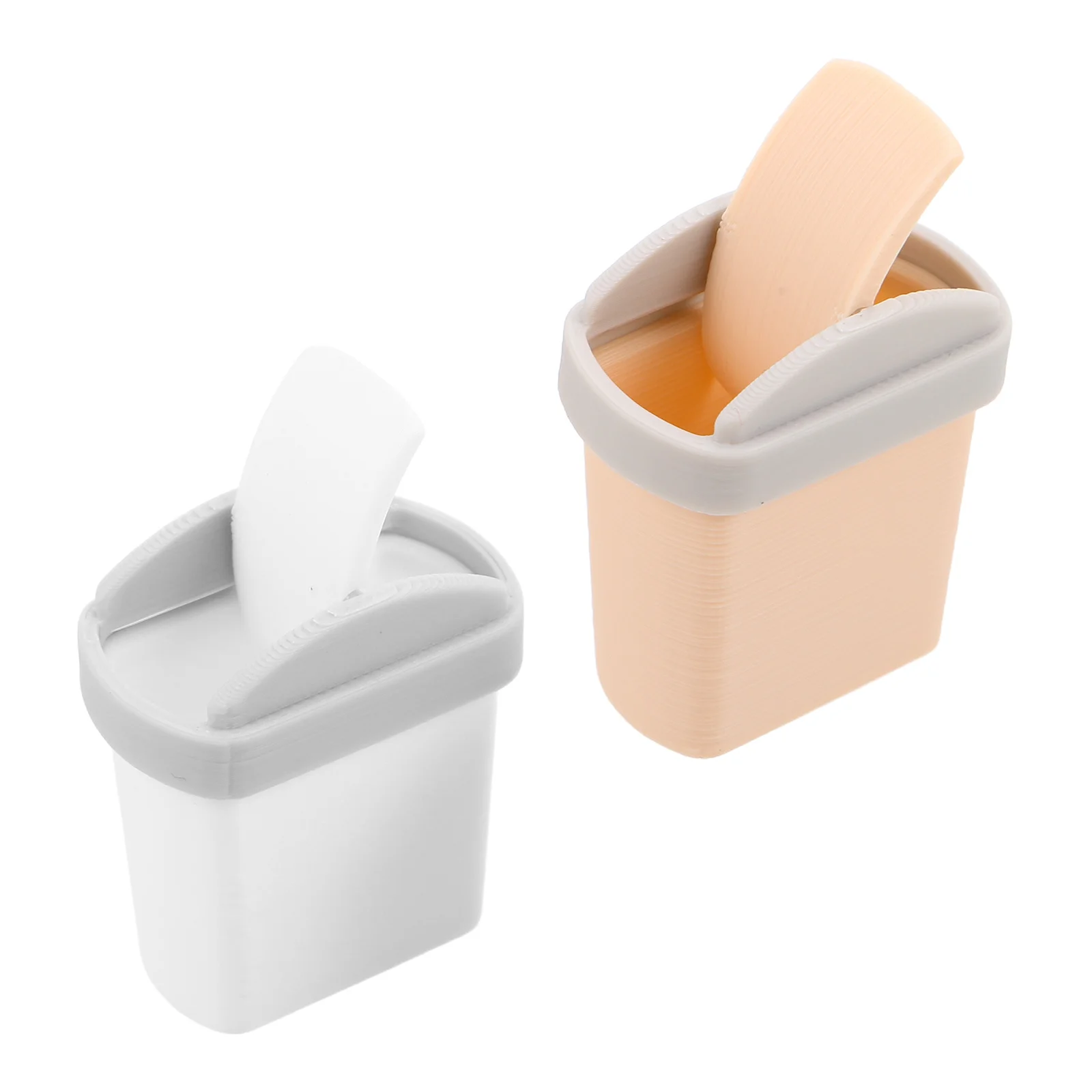 2 pezzi in miniatura bidone della spazzatura coperchio oscillante scala 1:12 piccolo bidone di plastica mobili per casa delle bambole arredamento carino mini bidone della spazzatura desktop da tavolo