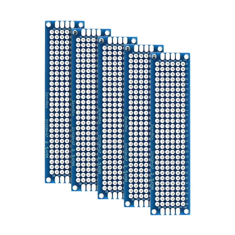 5PCS 2*8CM Double Side Prototype PCB DIY Universal Printed Circuit Board For Arduino