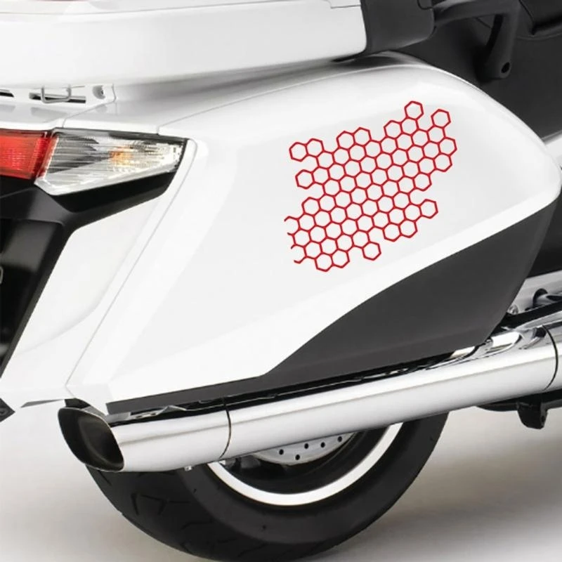 

A2UC Motorbike Sticker Honeycomb Helmets Decals Stickers PVC Waterproof for Motorbike