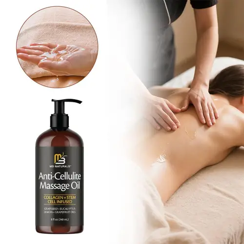 Imagen 2 del producto Aceite de masaje anticelulítico, ácido hialurónico, flacidez, estiramiento de la piel, antienvejecimiento para piernas, brazos, refrescante, hidrata, reafirmante, aceite corporal