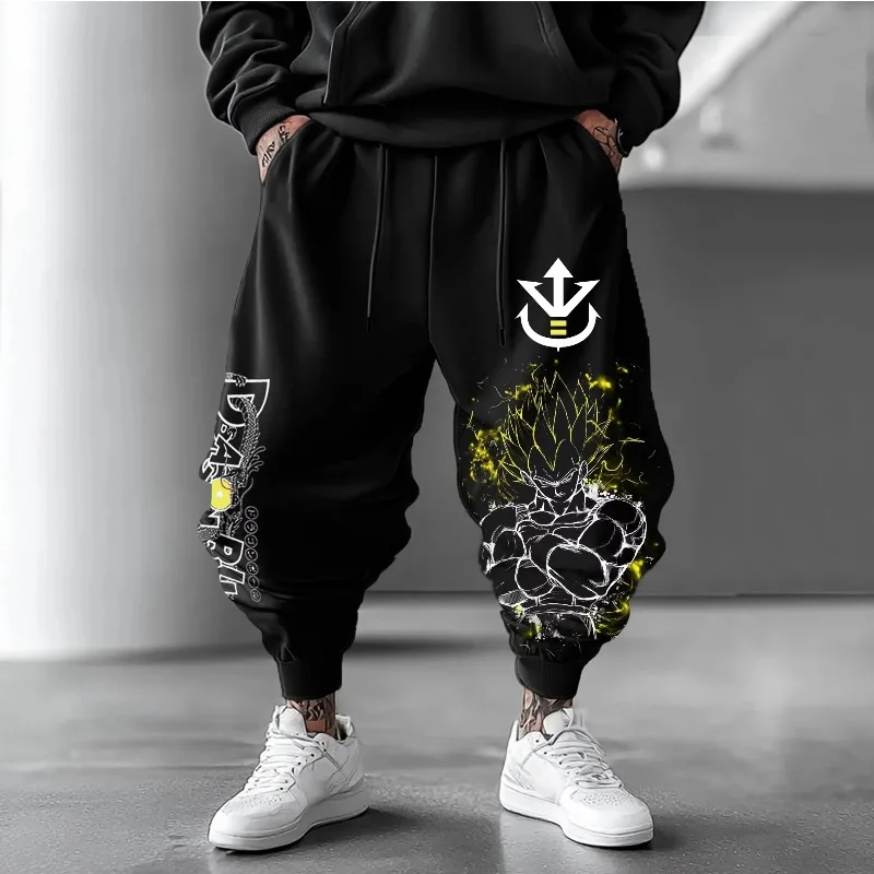 メンズ秋冬スウェットパンツ日本アニメドラゴンボールマスターロシプリントパンツ Y2k ズボン綿レギンスヴィンテージ服