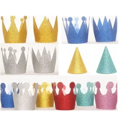6pcs Paper Crown Top Hat Cap Princess Prince Kid's Children Party Birthday Gift Easter Wedding Festival