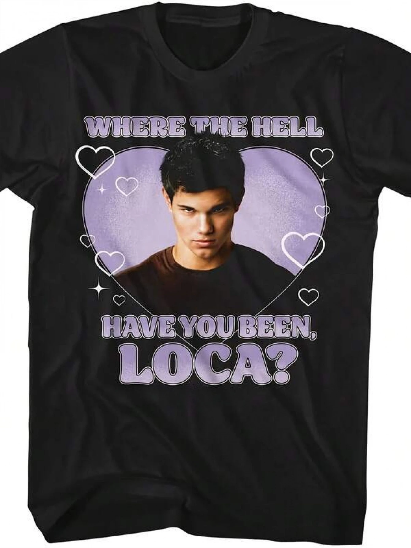 Camiseta clásica de Twilight |   Camiseta con estampado de Jacob Blake Loca Heart Vampire Love, cuello redondo, estilo informal