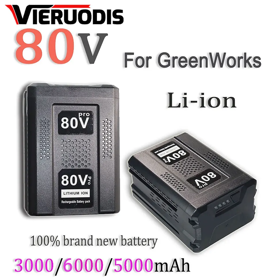 

For Greenworks high-quality 80V snowblower tool battery, 80V maximum lithium-ion battery GBA80200 GBA80250 GBA80400 GBA80500