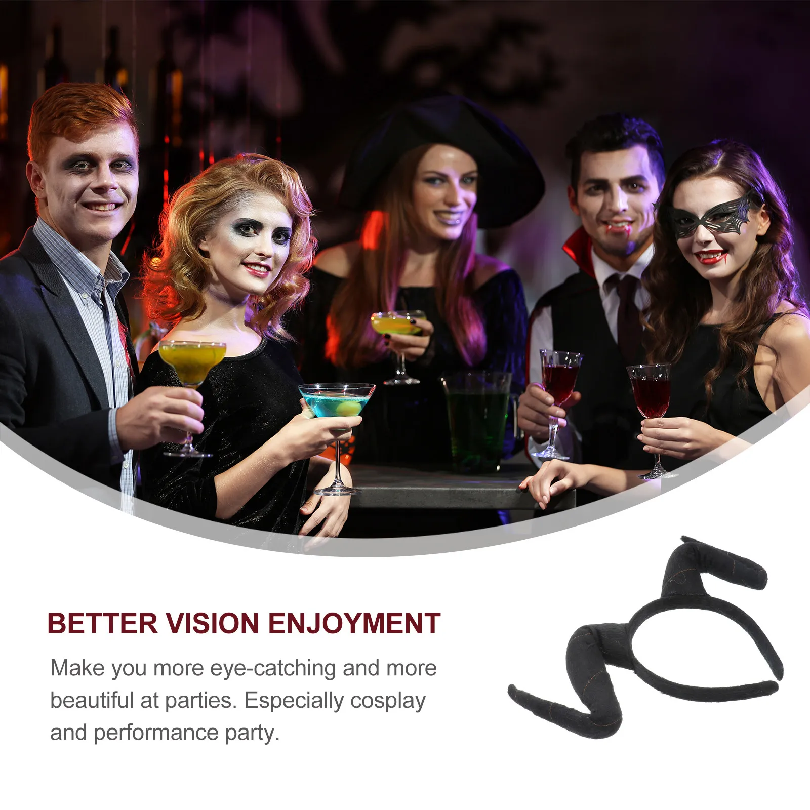 Simulation Antelope Horn Hair Hoops Black Comfortable Hair Band Perfect for Easter Christmas Party Supplies Exaggerated