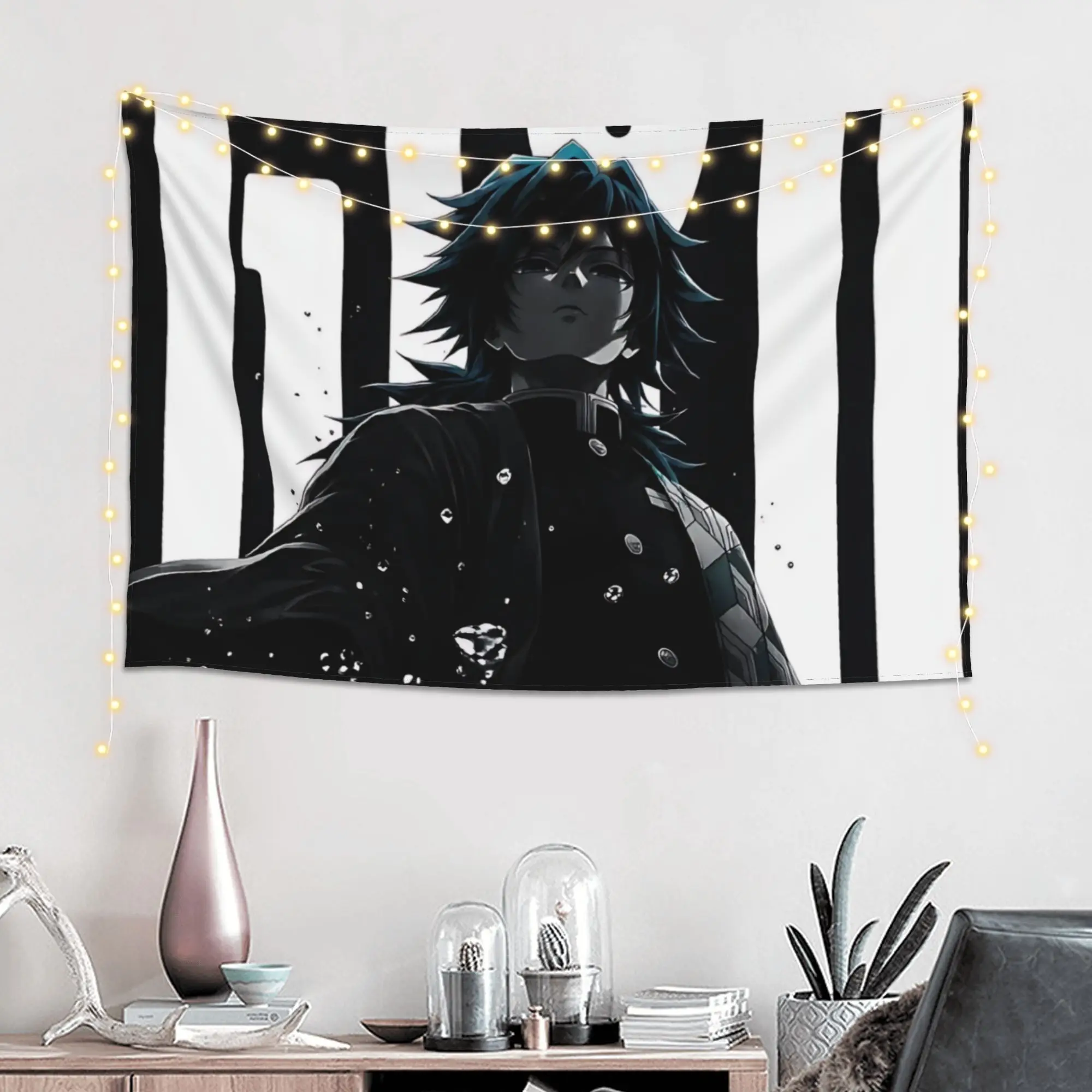 Customized Halloween Demon Slayer Cutecore Tapestry  Wall Hanging Blanket Tapestry Home Decor Items Wall Decorations