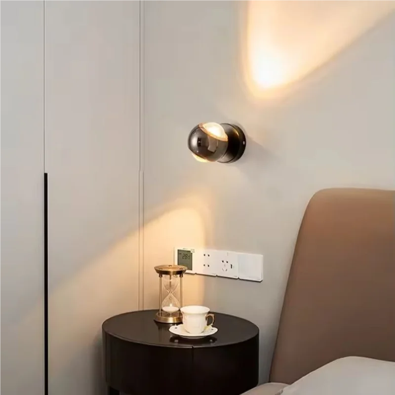 European Luxury Three-color LED Wall Lamp with Rotatable Adjustable Light for Bedroom Living Room Study Home Decoration Lighting