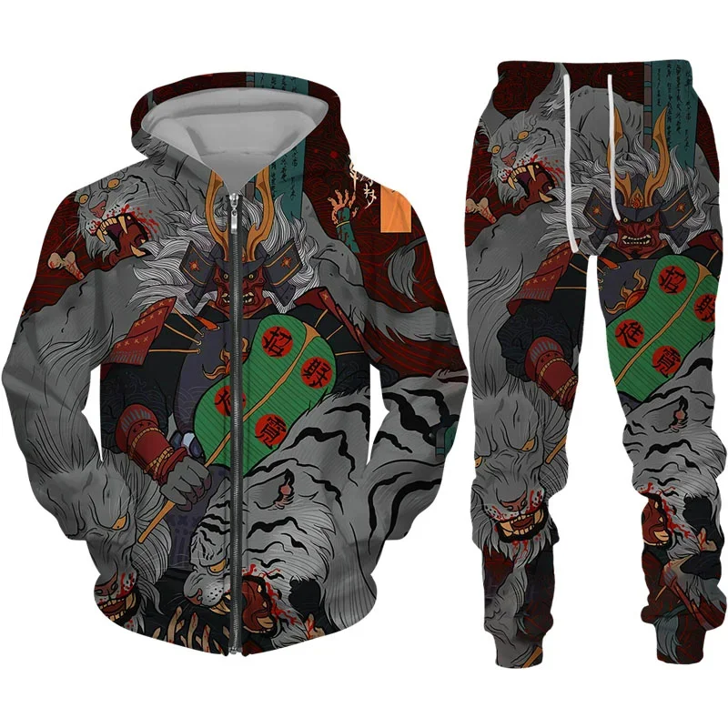 Men/Women 3D Printing Dragon Cool Zipper Hoodie + Pants 2 Pcs Sportwear Tracksuit Set Autumn Winter New Long Sleeve High-quality