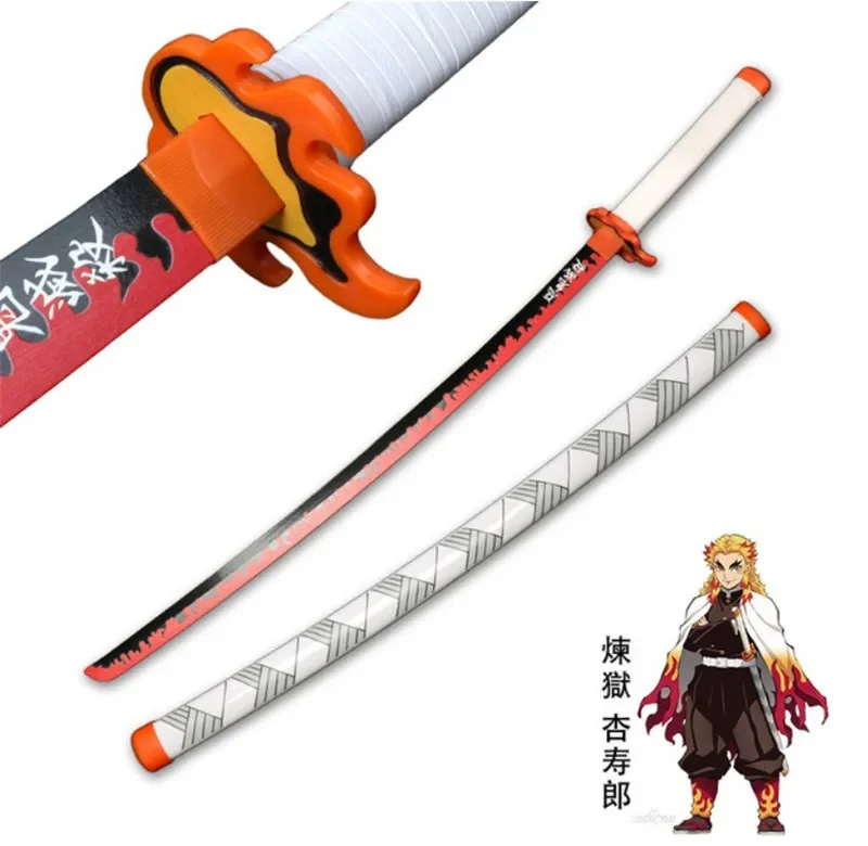 80cm Demon Slayer Sword Katana JaponesaTanjirou Anime Swords Weapon Model Ninja Kids Toys Cosplay Swords Prop Boy Gift Toy Sword