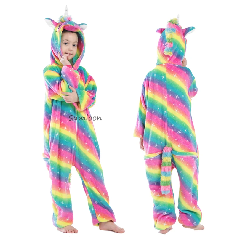 Kigurumi Suit for Children Unicorn Pajamas Anime Panda cosplay Costume Licorne Onesie Kids Baby Overalls Unicornio Pijamas