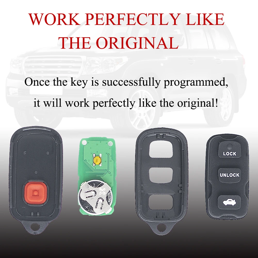 2 pcs For 2002 2003 2004 2005 2006 Toyota Camry Pontiac Vibe Car Remote Keyless Entry Key Fob GQ43VT14T