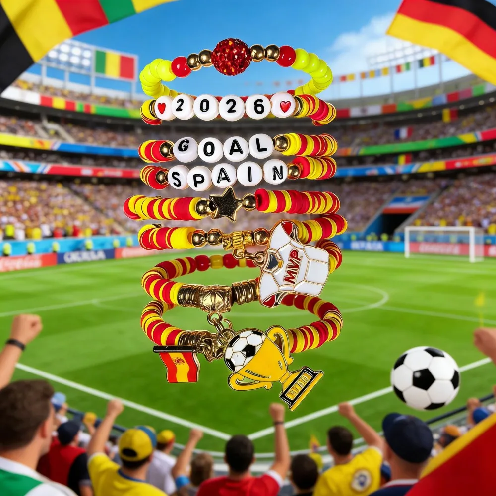 2026 New Popular Football Match Team Fan Ball Party Cheerleader Decoration Pendant Bracelet Jewelry Gift Box Gift view 4