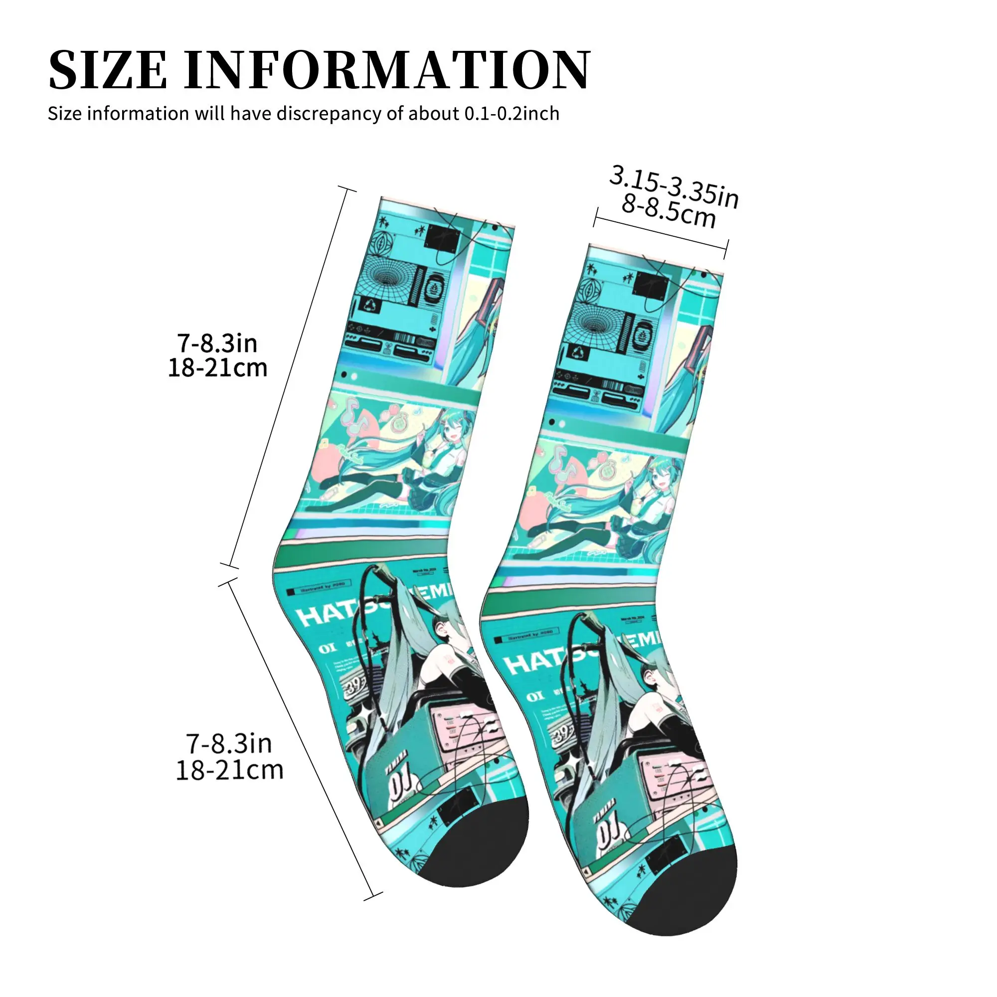 애니메이션 하츠네 미쿠 양말 남성 여성 따뜻한 패션 크루 양말