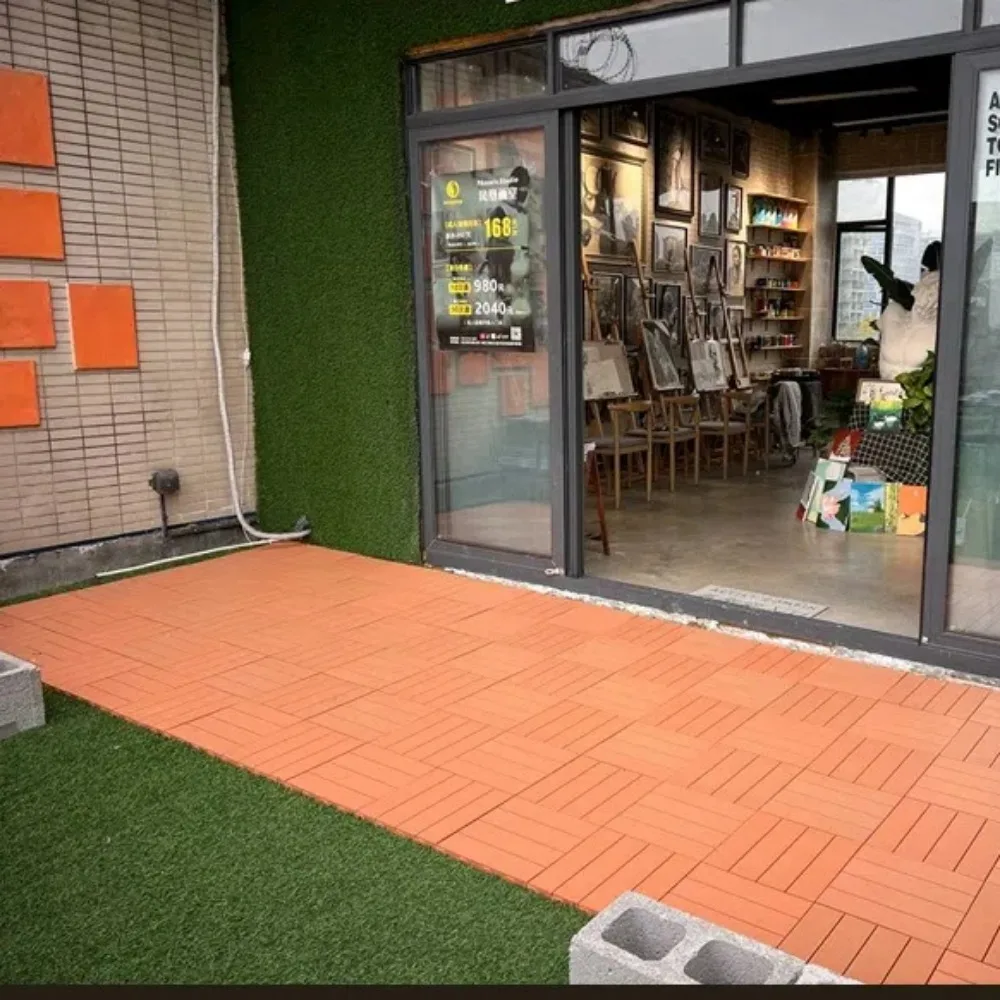 30x30 سنتيمتر حديقة الأرضيات ورقة بولي كلوريد الفينيل بلاط الأرضيات الاصطناعية مقاوم للماء مقاومة للتآكل الأرضيات الخشبية للشرفة الفناء الخلفي