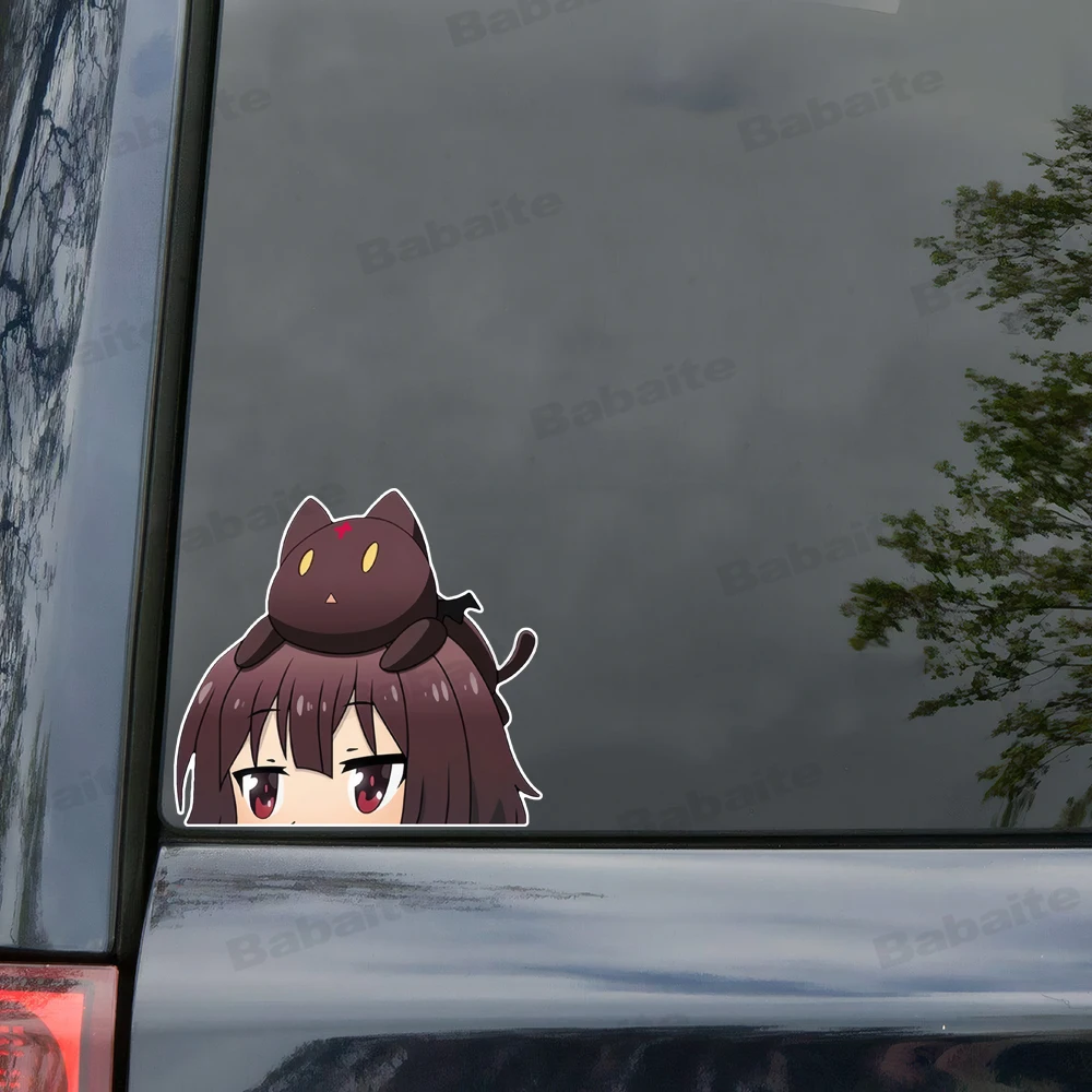 Konosuba Wizard Neko Peeker Niedliche Anime-Autoaufkleber, wasserfeste Aufkleber, Autotürschutz, Vinyl-Aufkleber, dekoratives Zubehör