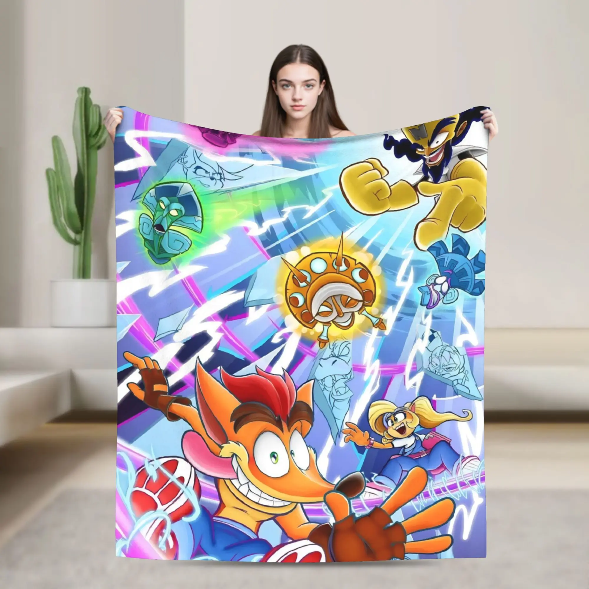 Crashed Game Bandicoots Knitted Blankets Tawna Coco Flannel Throw Blankets Home Couch Decoration Soft Warm Bedspreads