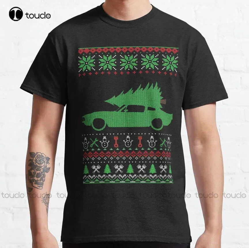 Mustang Shelby Gt500 Ugly Christmas Sweater Xmas Classic T-Shirt Skull Shirts For Men Custom Aldult Teen Unisex Xs-5Xl Cotton