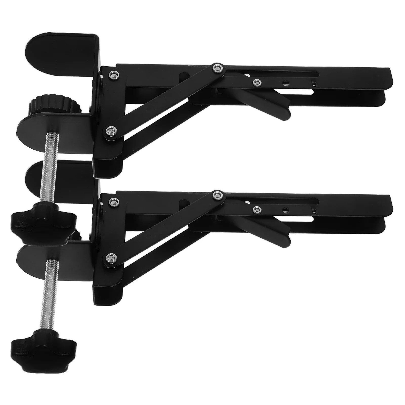 

2pcs Adjustable Desk Extender Clamp Shelf Desktop Extension Tray For Arm Rest Ergonomic Keyboard Stand No Drilling Required