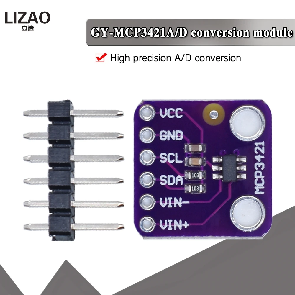 MCP3421 I2C SOT23-6 delta-sigma ADC Evaluation Module Board For PICkit Serial Analyzer Module GY MCP3421